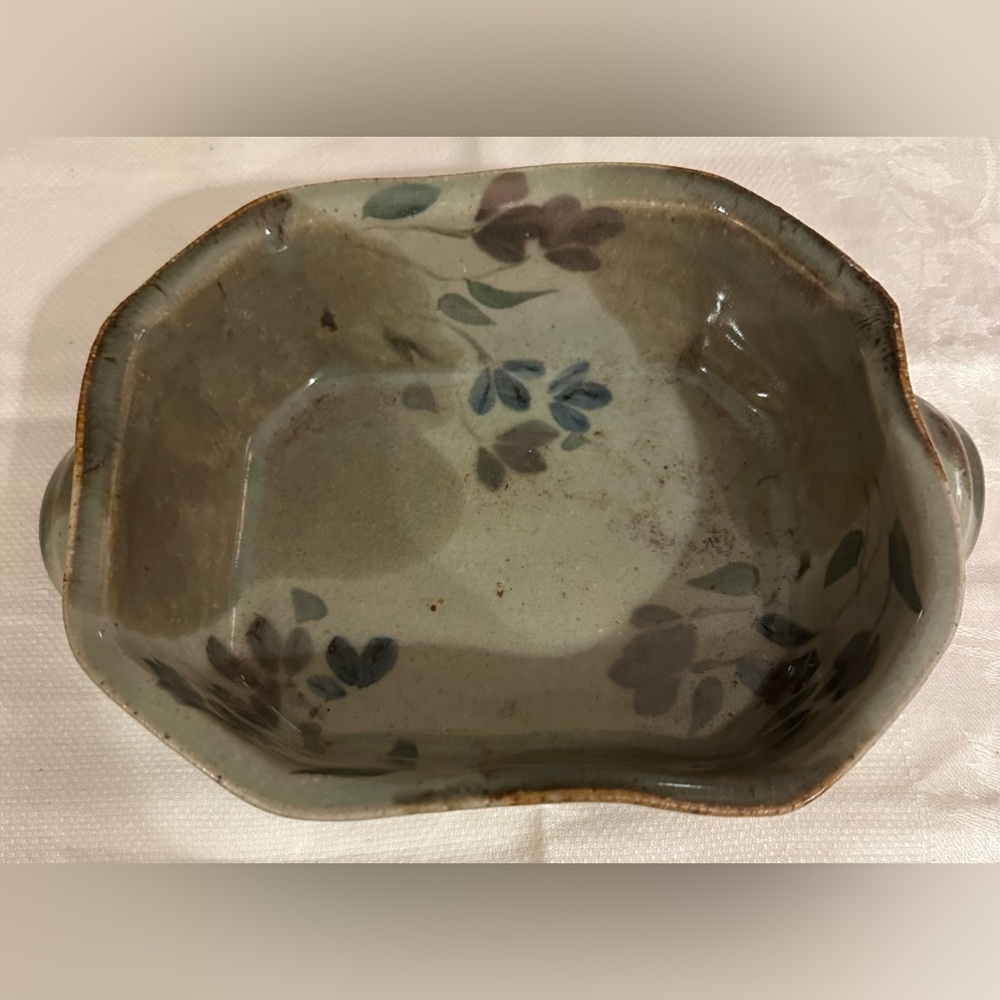 Artisan Pottery Studio Handmade Signed Wavy Bakeware Ovenware Dish OOAK